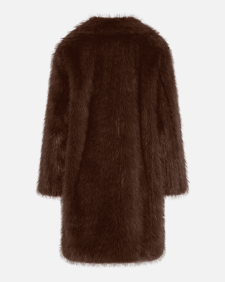 Nerissa Long Fur Coat in Brown