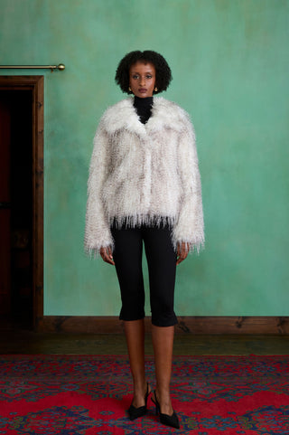 White Short Faux Fur Coat by Charlotte Muse