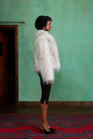 White Short Faux Fur Coat by Charlotte Muse